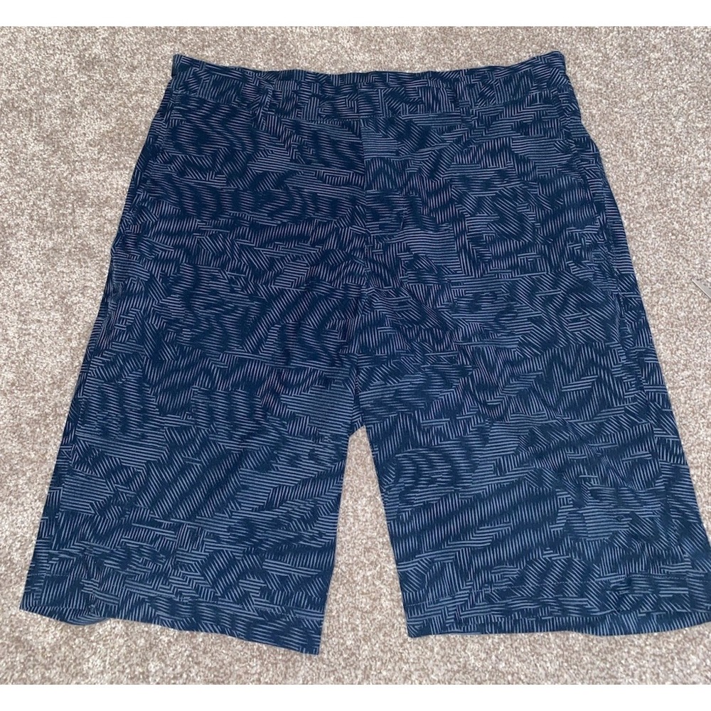Nike Dri Fit Golf Shorts Men 30 Blue Color Block Standard Fit Geometric Stripes